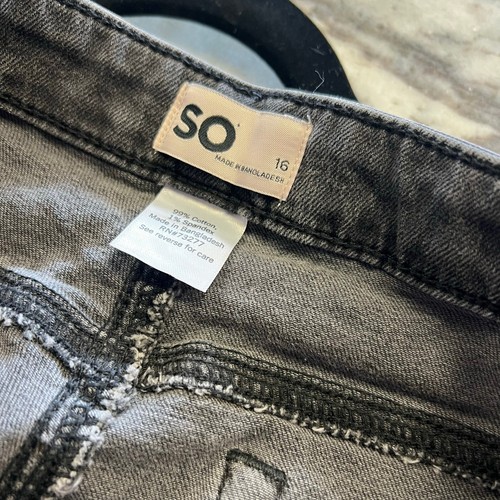 SO Denim Black Acid Washed Flare Jeans Youth Size 16 - Picture 2 of 4