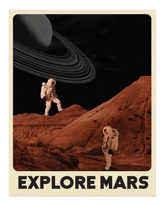 Erkunde den Mars Wandkunst Weltraumabenteuer Dekor Futuristische Weltr