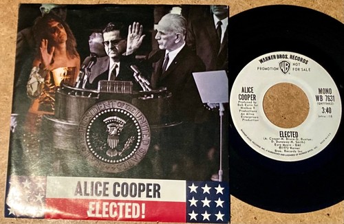 ALICE COOPER Elected NOS WLP DJ COPY Promo 45 1972 & Picture Sleeve