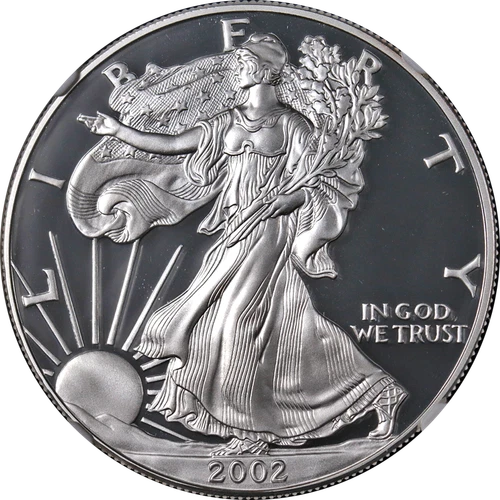 2002-W Silver American Eagle $1 NGC PF70 Ultra Cameo Brown Label - STOCK