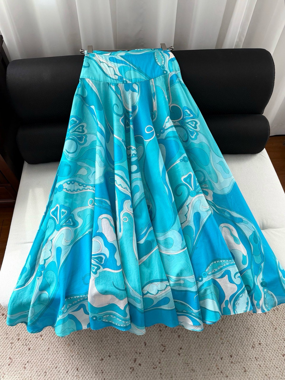 Emilio Pucci Blue and White Printed Half length Skirt