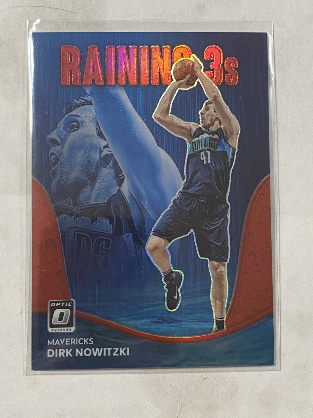 2022-23 Panini Donruss Optic - Raining 3s Dirk Nowitzki #19 Red Prizm 26/99