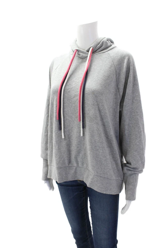 Sudadera gris con capucha de mujer PJ Salvage mangas largas dobladillo cónico talla L Foto 2 de 4