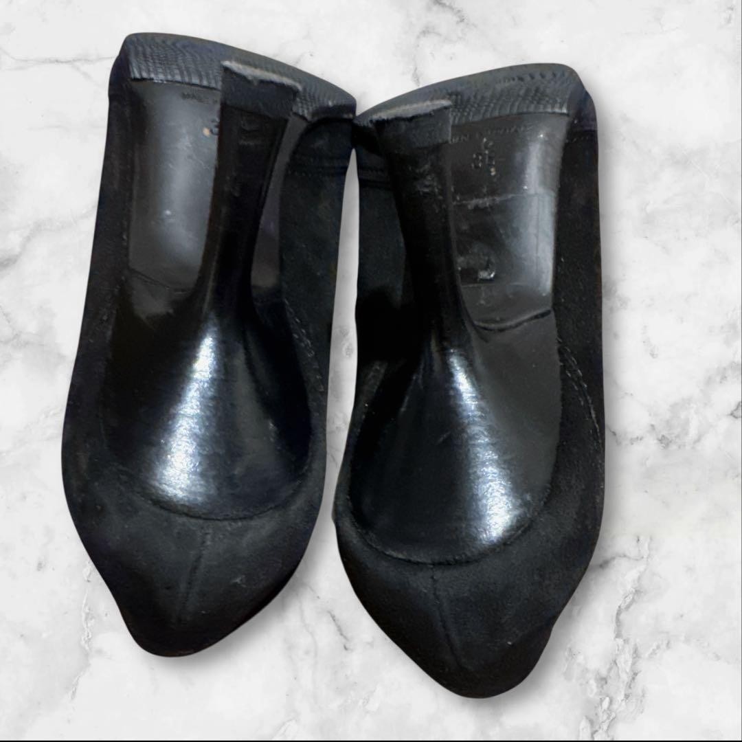 CHANEL Women's Pumps Heel Suede Size:36/JP:23 Black From Japan 135502K Authentic thumbnail 8
