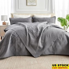 Paisley Quilt Set California King Ultrasonic Easy Care Double-Sided Shams New