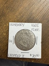 Hungary 1665 15 Kreuzer Silver Coin Leopold I