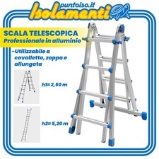 Scala Marchetti Equipe 55 20031 Telescopica Alluminio Cavalletto Zoppa Allungata
