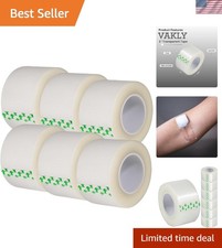 Clear Medical Tape 1 in x 10 yd 6 Pack Transparent Breathable Adhesive Firs...