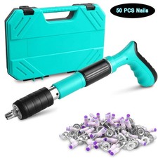 Concrete Nail Gun Kit with 50pcs Nails, 5 Speed Manual Steel Wall Fastening Tool
