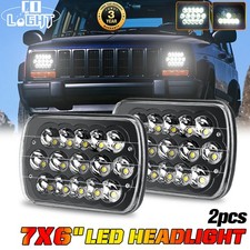 Pair For Jeep Cherokee Xj 1984-2001 5x7 7x6 Led Headlights For Wrangler Yj H4 Pair For Jeep Cherokee Xj 1984-2001 5x7 7x6 Led Headlights For Wrangler Yj H4