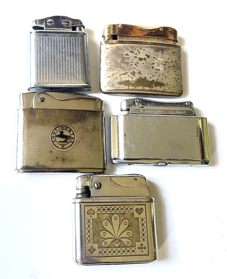Konvolut 5 x alt Benzinfeuerzeug Solis, Rowenta Snip, Lord, Corona Lighter 1100 - Bild 1 von 4
