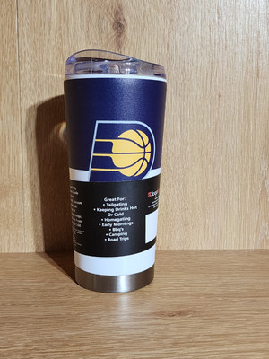 Indiana Pacers 20oz Logo Brands Tumbler Insulated Stainless Steel Cup New