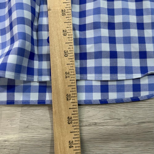 David Donahue Hemd Herren mittelblau Gingham Karo Kleid Langarm Baumwolle - Bild 7 von 10