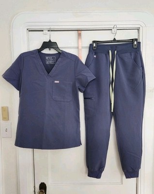 EUC Figs Scrubs Women s Space Navy 2704 Set Small Catarina & Zamora Joggers S/P