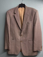 Izod Size 44L Men's Classic Brown Checkered Blazer
