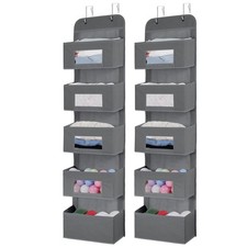 5-Shelf Over The Door Hanging Organizer with 2 Metal Hooks，5 Pocket Over The ...