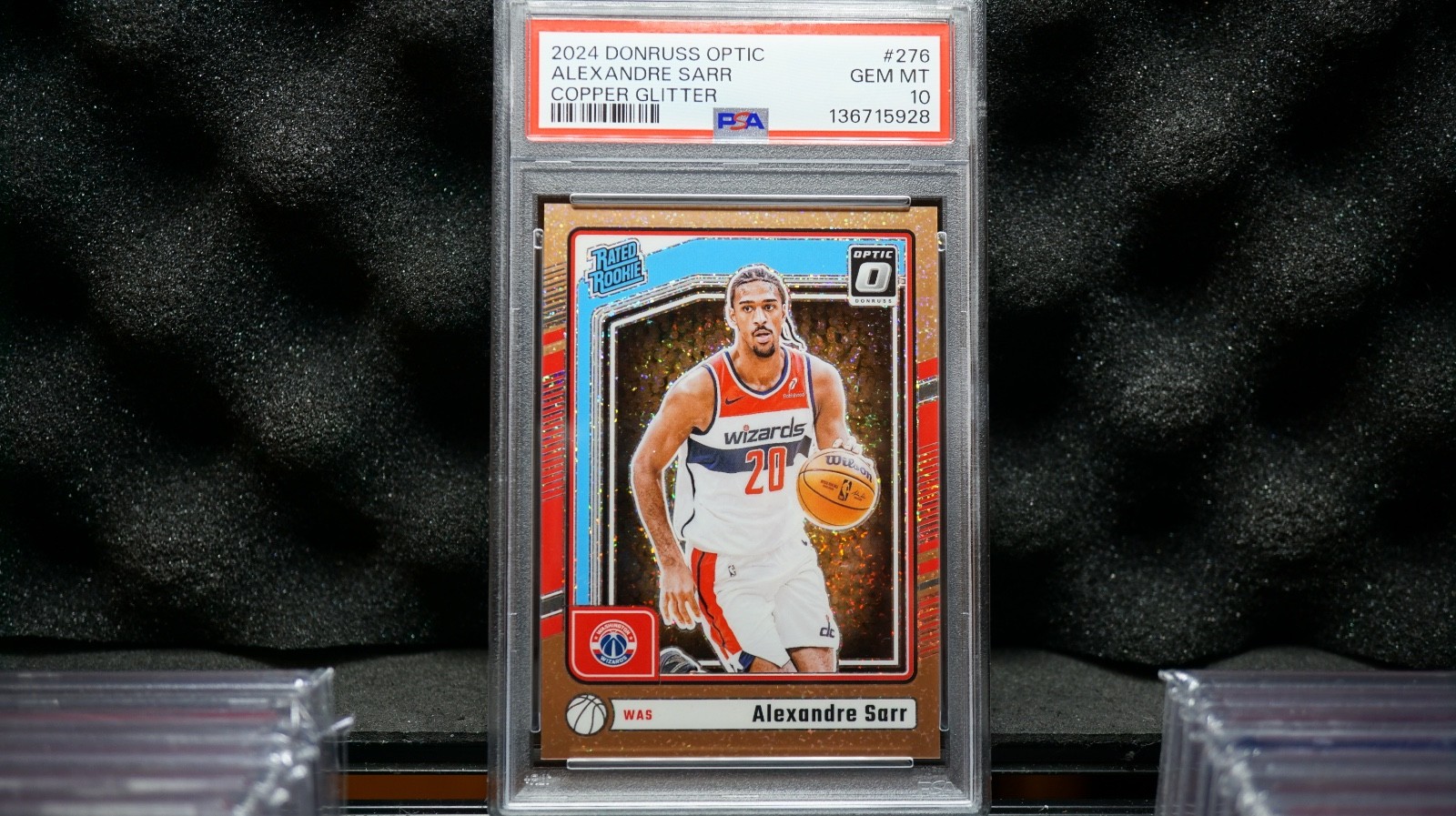Alexandre Sarr 2024 Panini Donruss Optic 276 Copper Glitter Rookie RC /99 PSA 10