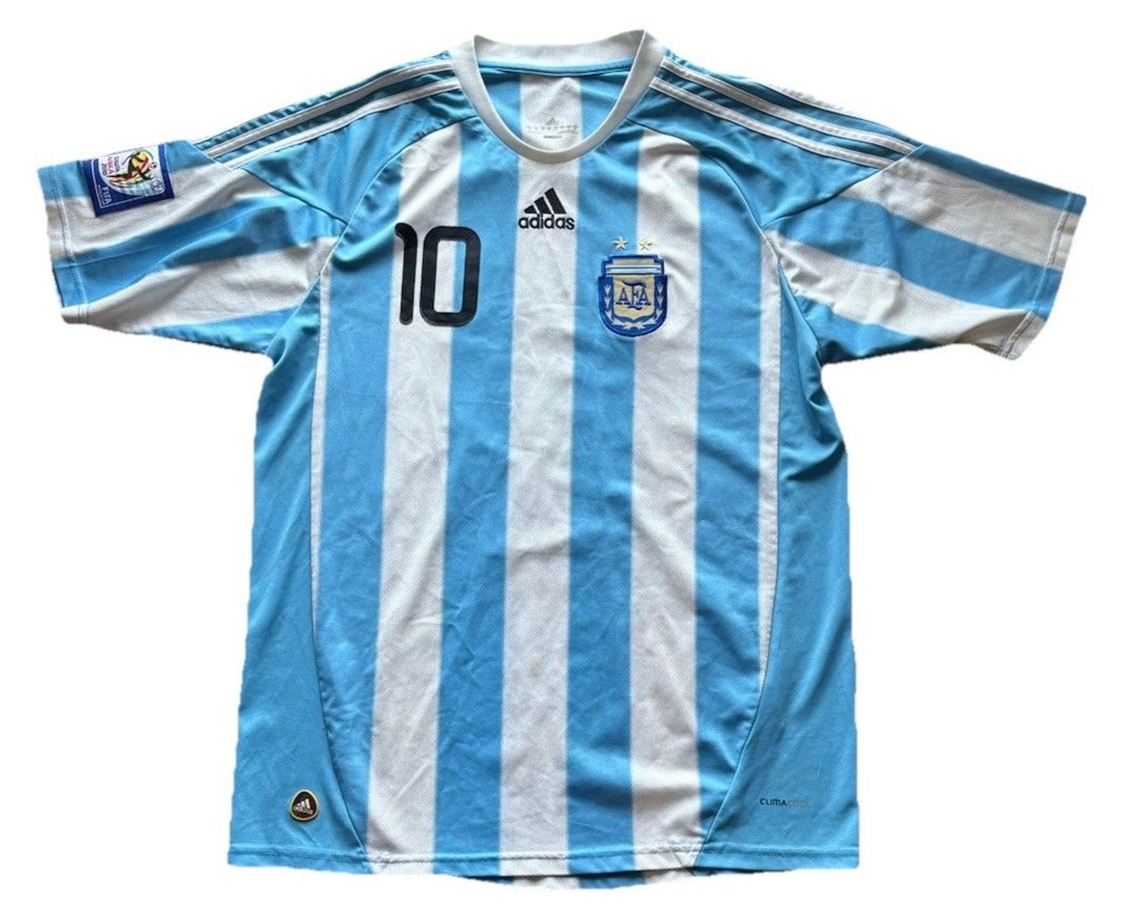 Adidas Argentina Sz L Lionel Messi Home Jersey 2010 FIFA World Cup #10 - Futbol
