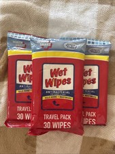 Wet Wipes Travel Packs - 30 Wipes - 3 Packs 90 Wipes Total 