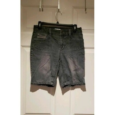 Women's sz 4 Christopher & Banks Denim Blue Jean Bermuda Walking Shorts