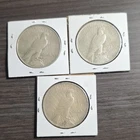 1922 & 1923 Peace Dollar Silver Coins Lot of 3, 1923-D Denver Circulated