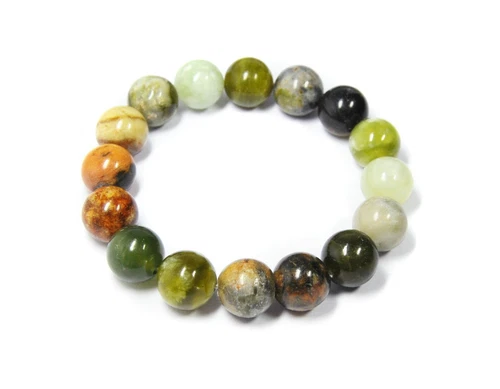 Gemstone Flower Jade Ball Shape Bracelet Ø-12mm