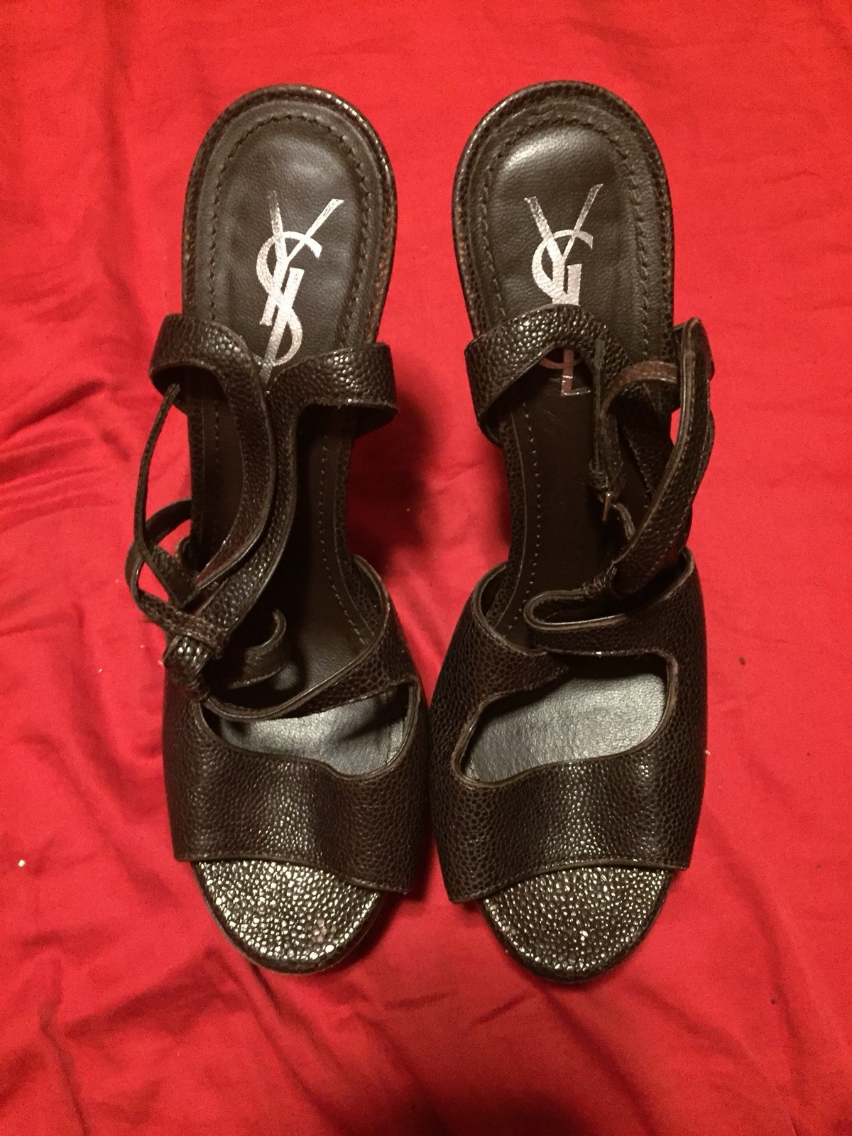 Decolte Yves Saint Laurent platform in pelle marrone taglia 39