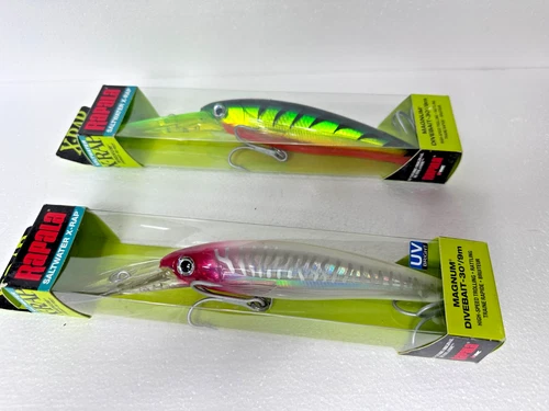 (2) Rapala X-Rap Magnum Lures XRMAG-30 6-1/4" 2-1/2 oz Read Head UV & Firetiger