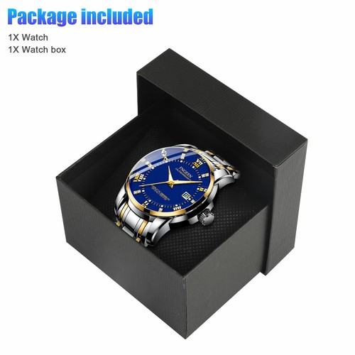Waterproof Men's Luminous Quartz Watch Stainless Steel Classic Wristwatches Gift - Picture 9 of 9