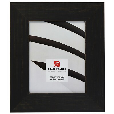 Craig Frames Jasper Wide, 2.5'' Country Charcole Black Picture Frame Poster Frame