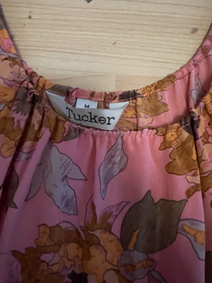 Top Cami TUCKER Seda Rosa Floral Naranja Talla M Mujer Informal AH26 Foto 2 de 3