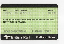 Gipsy Hill S01 - APTIS platform ticket - London SE19
