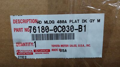 Genuine OEM Toyota 76180-0C030-B1 Hood Bulge Molding Magnetic Gray