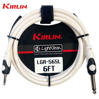 Kirlin 1/4'' Mono To 3.5mm TRS Plug White Patch Cable LGA-565L-06/WH