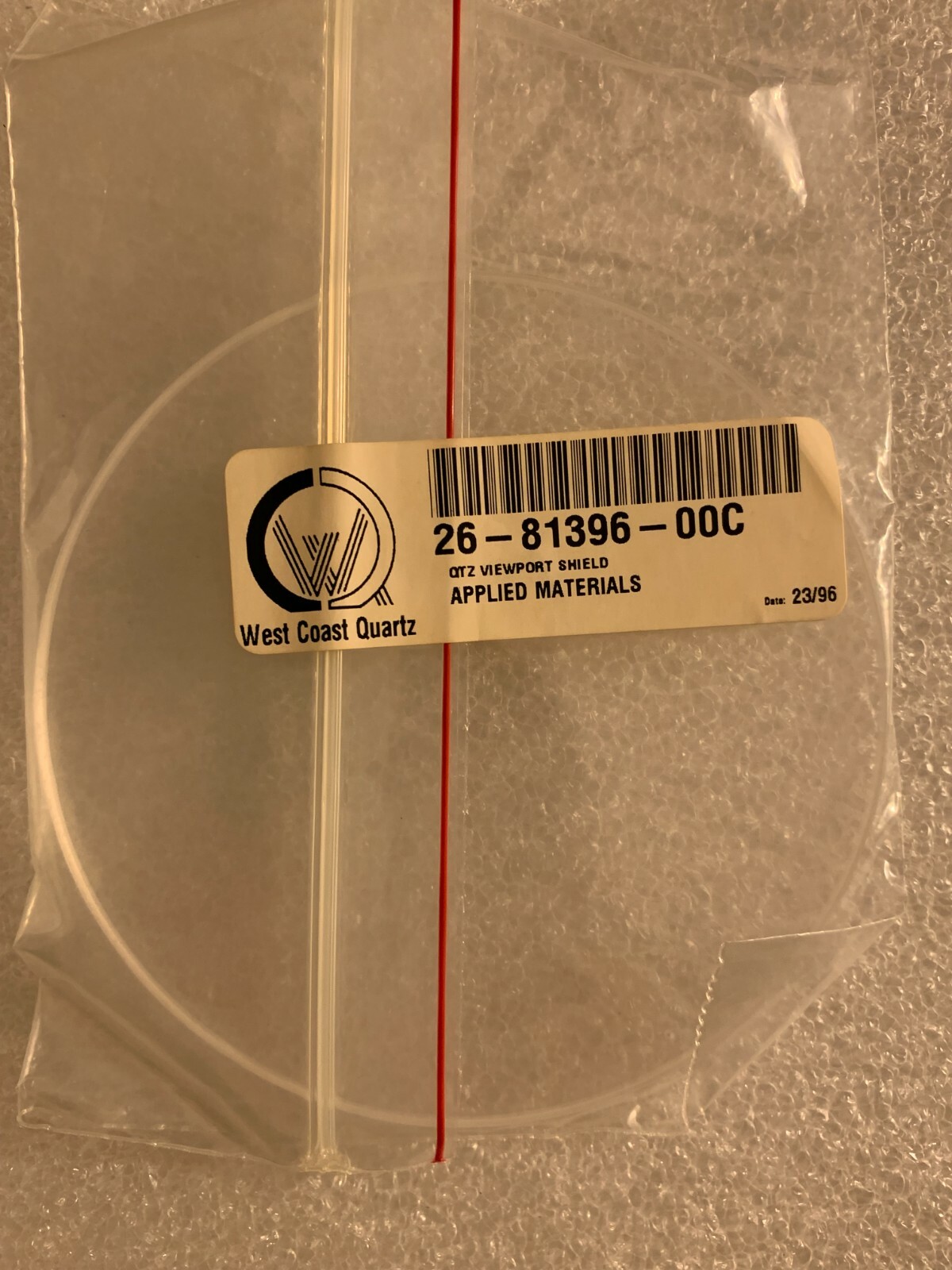 AMAT 26-81396-00C QUARTZ VIEWPORT SHIELD