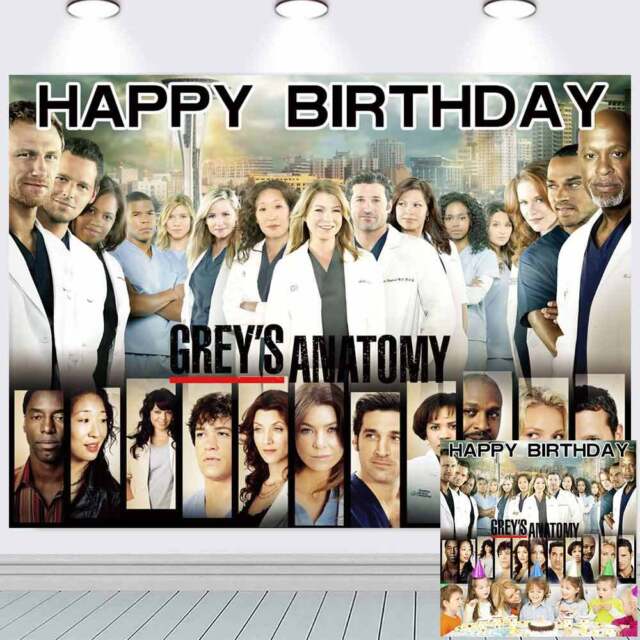 Grey's Anatomy Birthday Backdrop Banner Background Cartoon Party Decor 7x5ft