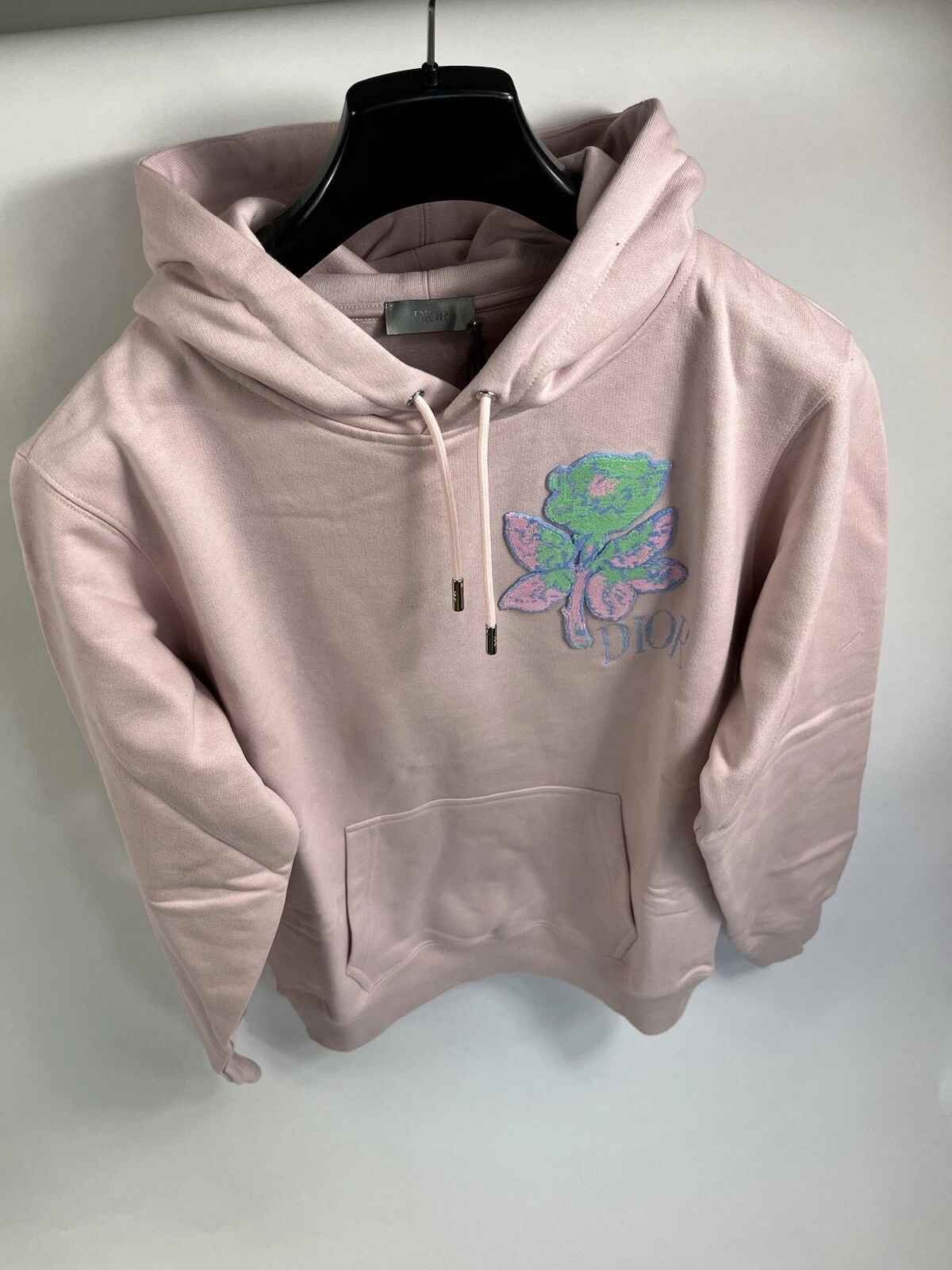 Felpa con cappuccio oversize Dior + Alex Foxton floreale flock ricamata taglia: XS