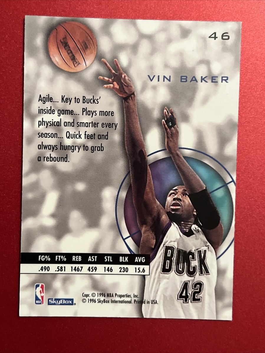 1995-96 E-XL Blue Milwaukee Bucks Basketball Card #46 Vin Baker | eBay
