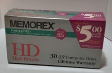 VTG NEW SEALED 30 Memorex HD High Density 3.5" Computer Disks Formatted for IBM