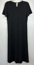 LL Bean T Shirt Dress Woman Small Petite Black Midi Casual Capsule Career Office
