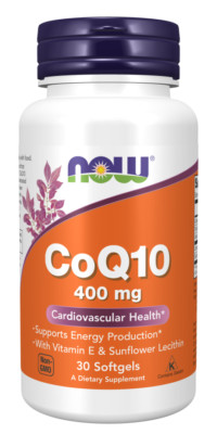 NOW FOODS CoQ10 400 mg - Cardiovascular Health-30 Softgels-Free ship