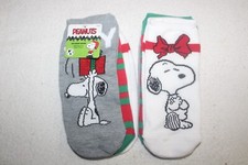 NEW Peanuts Snoopy Six Pair No-Show Socks Holiday Christmas Womens shoe sz 4-10