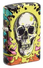 Zippo 48640, Skull Design, 540 Color Process-2 Sided, Glow in Dark Lighter