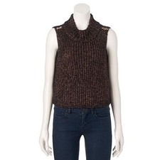 New Women's Jennifer Lopez Metallic Crop Mockneck Sweater - Women's (m)