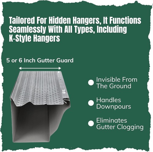 Premium Aluminum Gutter Guard - 6 Inch, Rust Proof, 13 Piece Set Made in USA - Picture 8 of 11