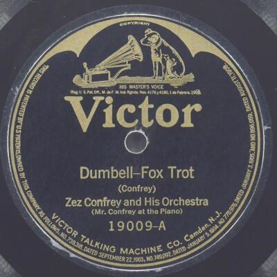 ZEZ CONFREY GREAT WHITE WAY Dumbell / Baby Blue Eyes VICTOR 19009 VG+ 78 10'' Pop