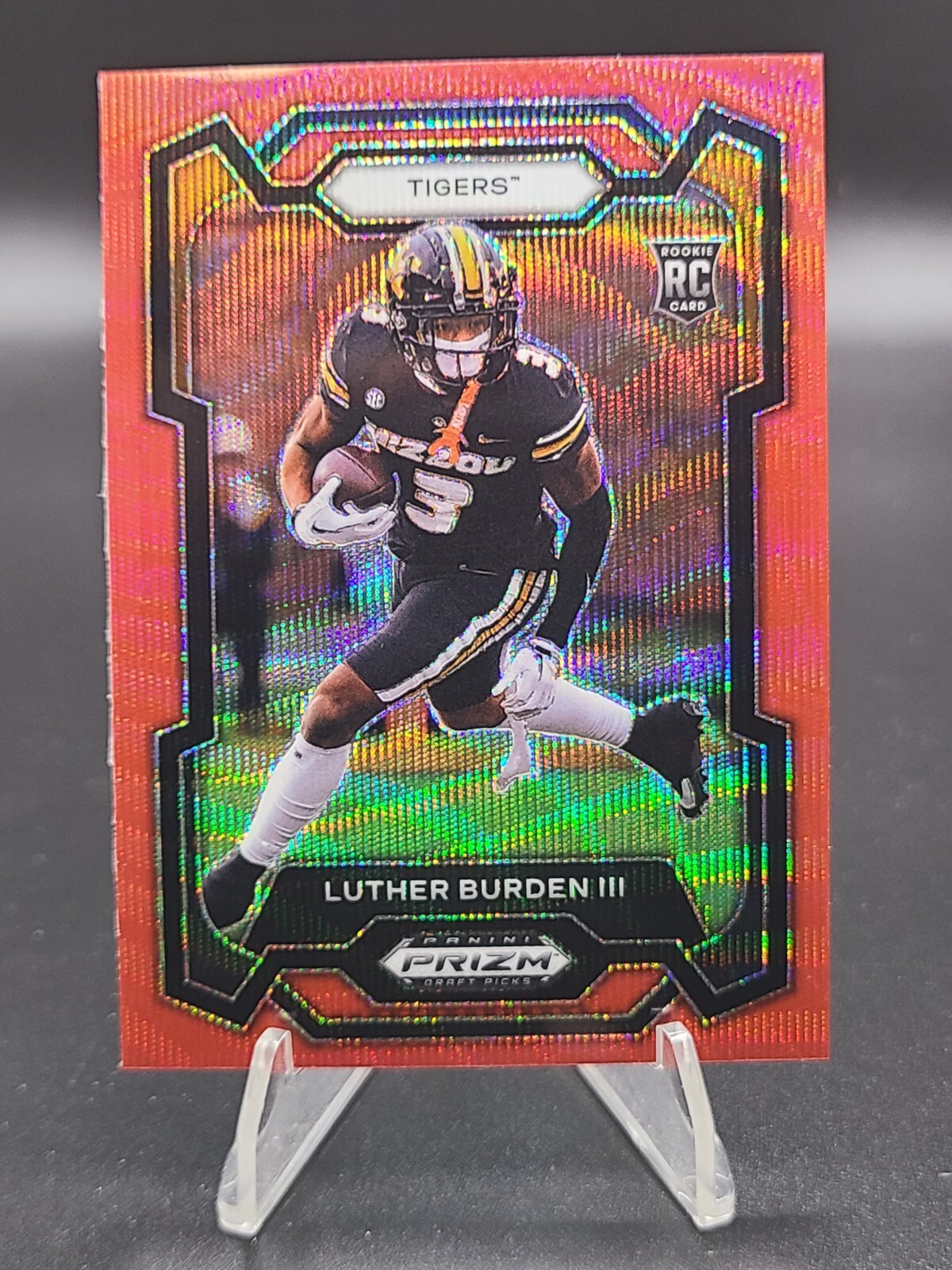 2024 Panini Prizm Draft Picks - Red Wave #198 Luther Burden III Rookie RC