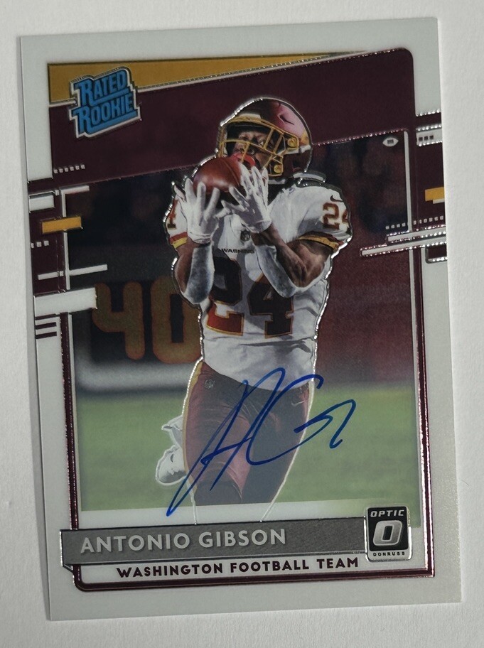 2020 Donruss Optic Rated Rookie Antonio Gibson Auto 051/150 #185
