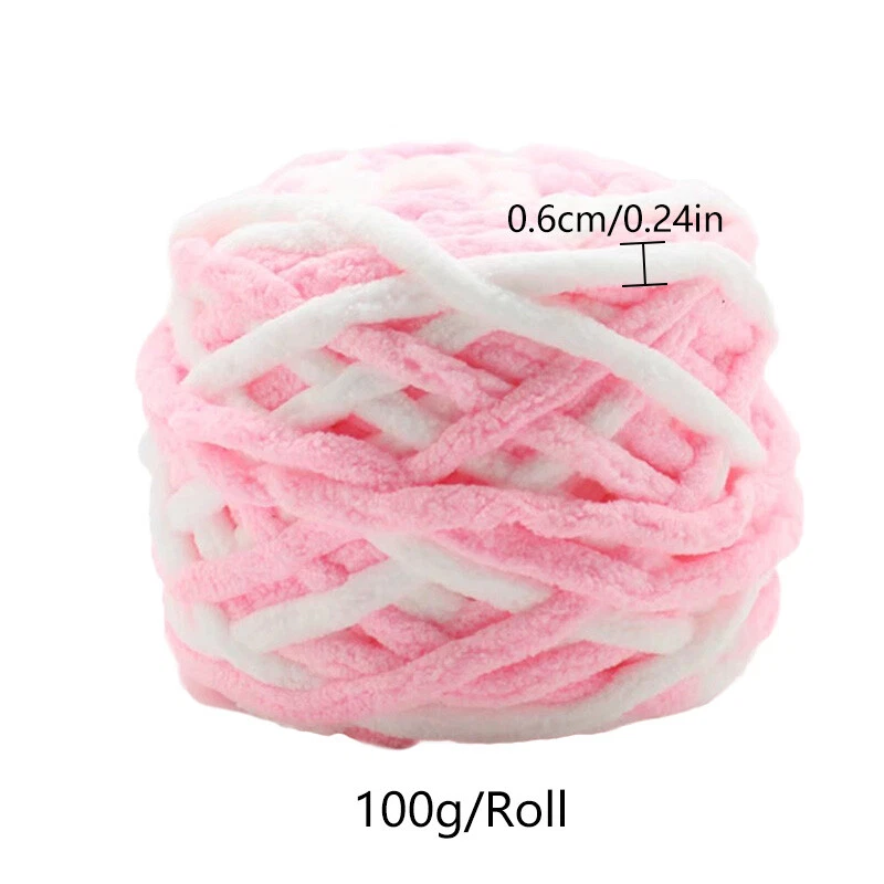 100 g madejas gruesas hilo chenilla terciopelo súper suave tejido bebé lana ganchillo n Foto 2 de 4