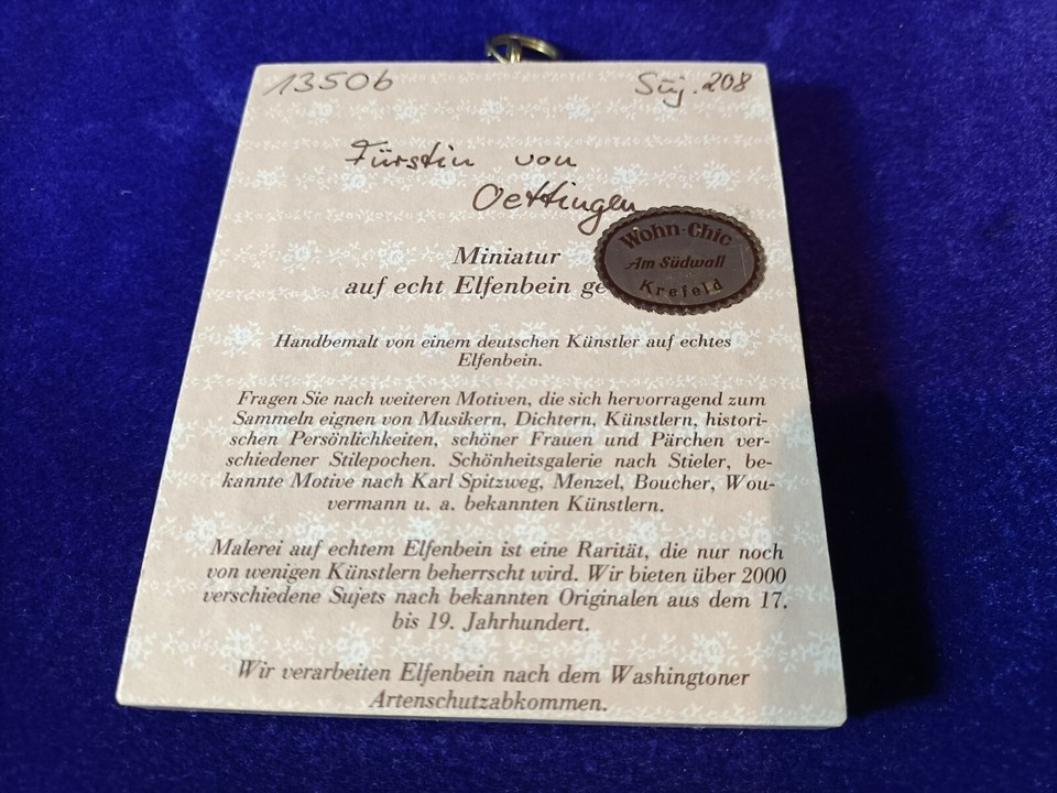 Miniature Painting, Magnifying Glass Painting Princess Ahmed By